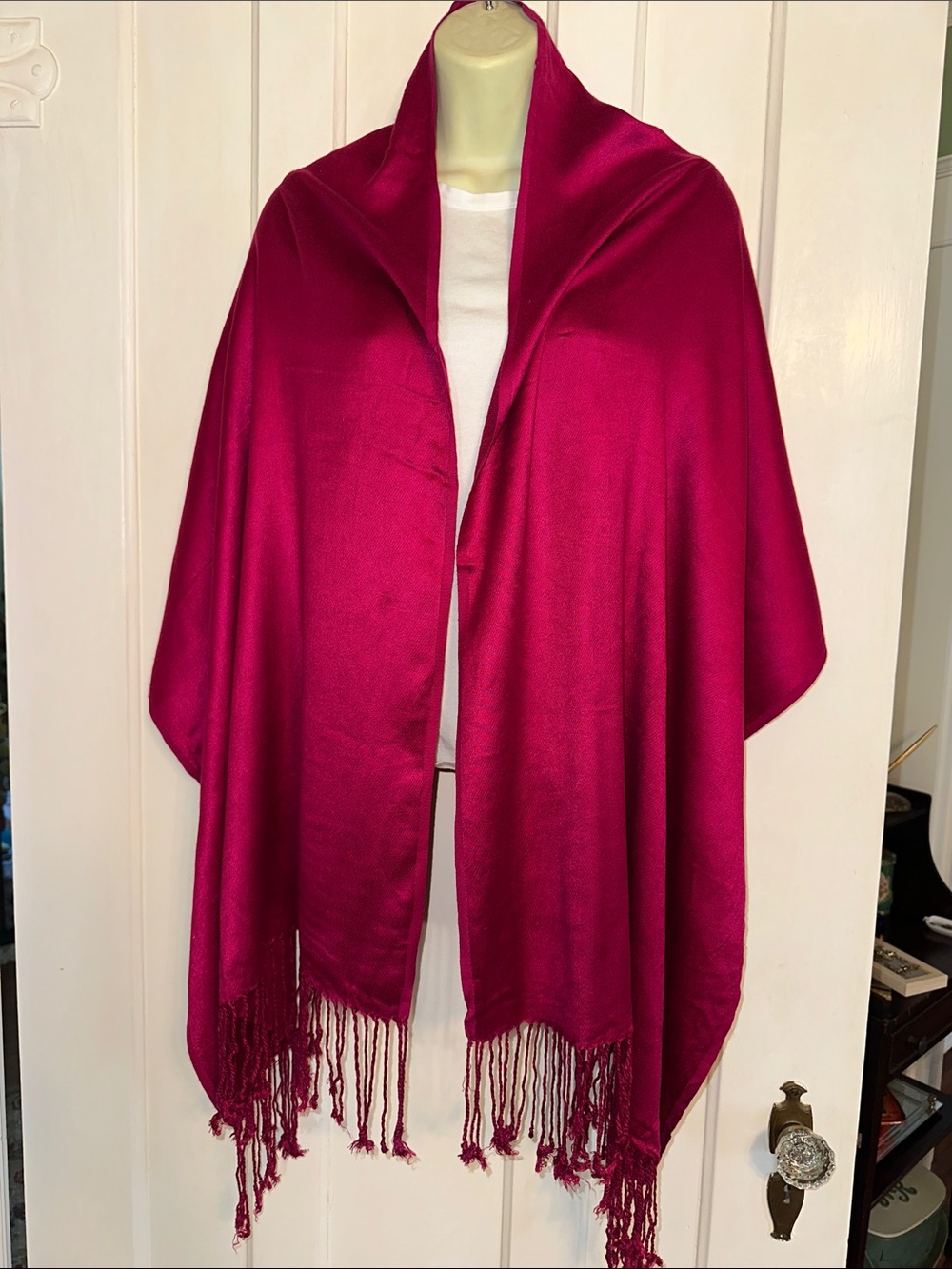 Fuchsia Fringe Shawl Wrap